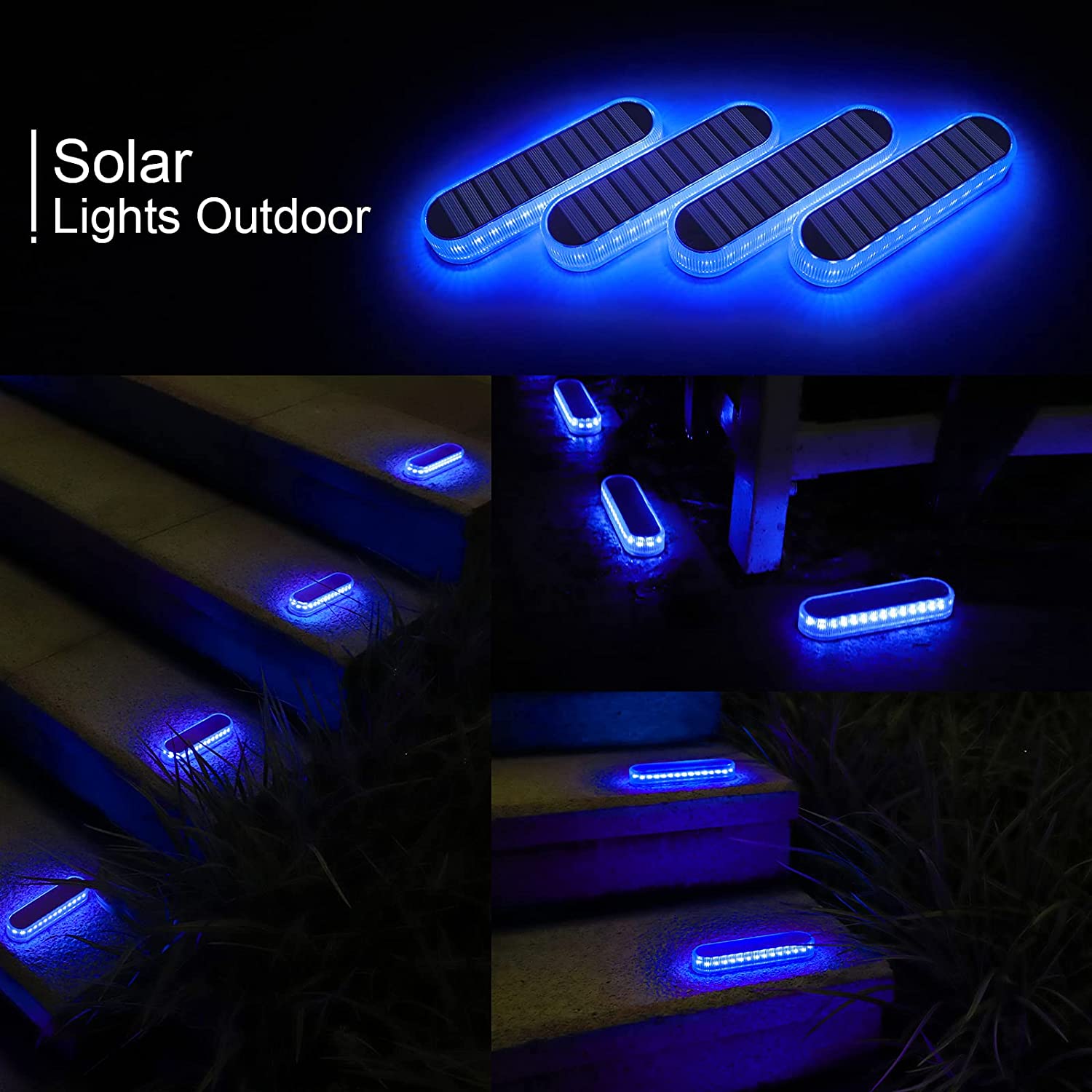 30 Leds Oval Solar Deck Light & Blue