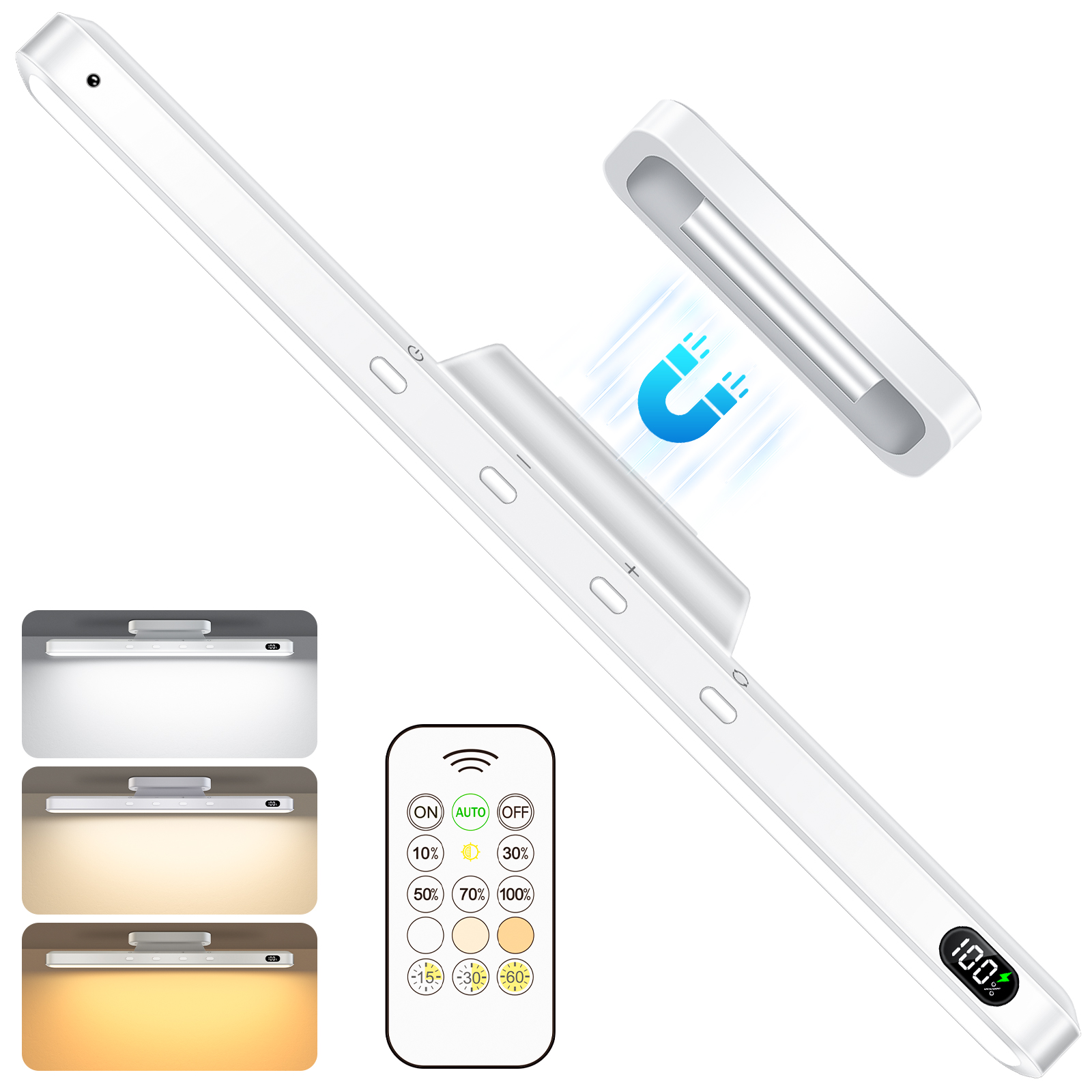 3W/5W LED Rechargeable Lights, Button Control, Remote Control, 2500mAh Battery,  for Cabinet, Mirror, Bedroom Wardrobe Lighting